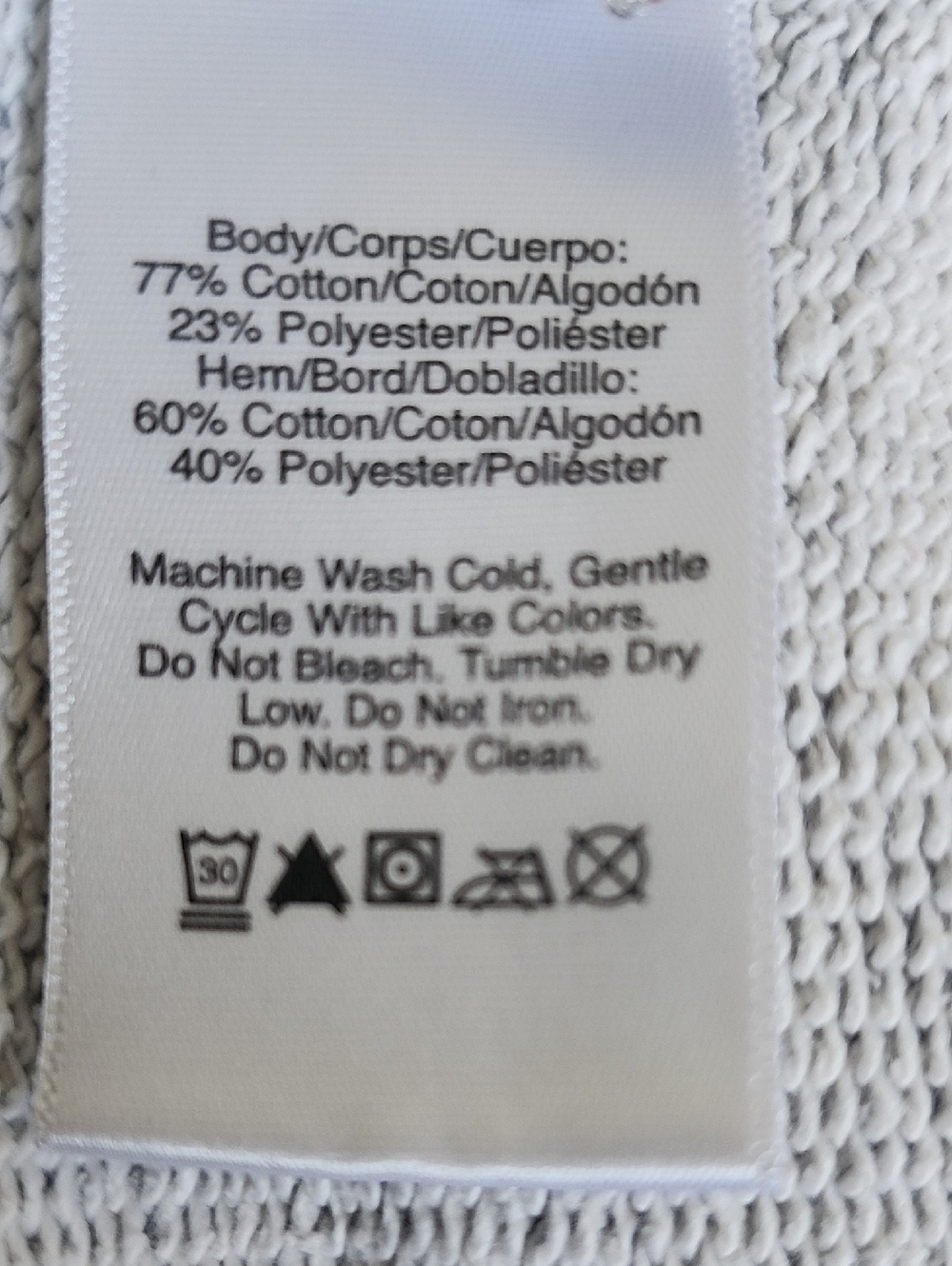 DKNY Terry Cloth/ Sweatpants Material Gray Hooded Midi Dress Swim Cover Up, XL - Picture 5 of 6